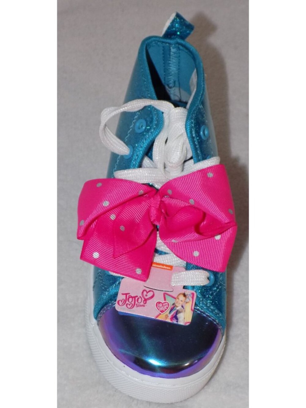 Nickelodeon Jojo Siwa Teal & Pink High-Top Sneaker (Toddler Girls) 10 - Picture 5 of 6